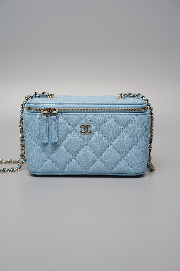 Chanel vanity sale case blue