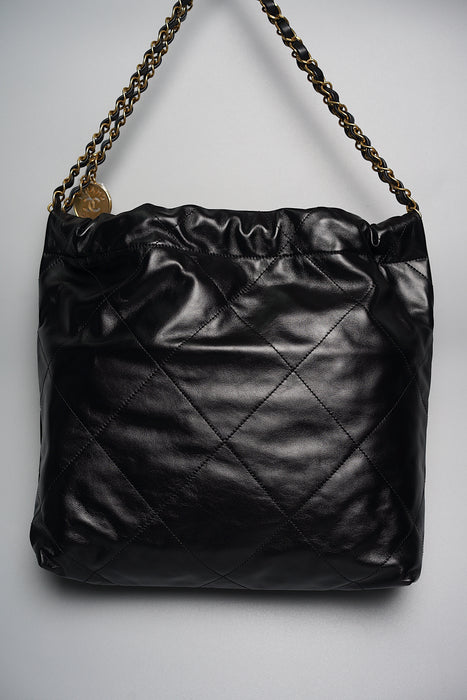 Chanel 22 Tote Small in Black Calfskin (Brand New)