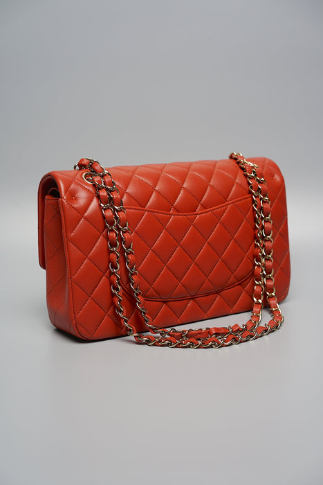 Chanel Medium Double Flap in Vermilion Ghw (Brand New)