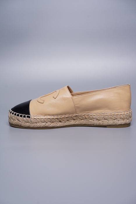 Chanel Beige Lambskin Espadrilles Size 37 (Brand New)