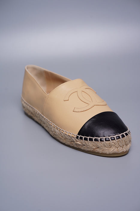 Chanel Beige Lambskin Espadrilles Size 37 (Brand New)