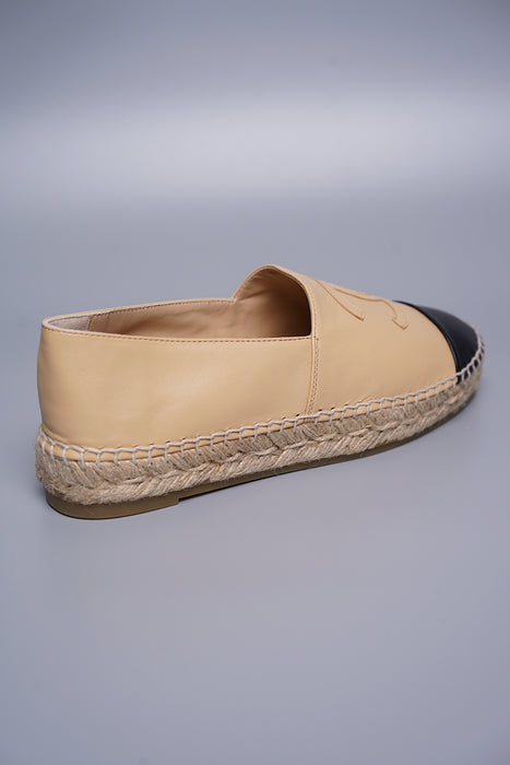 Chanel Beige Lambskin Espadrilles Size 37 (Brand New)