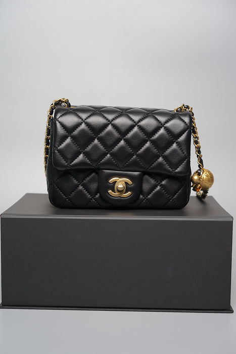 Chanel Pearl Crush Mini Square in Black Ghw