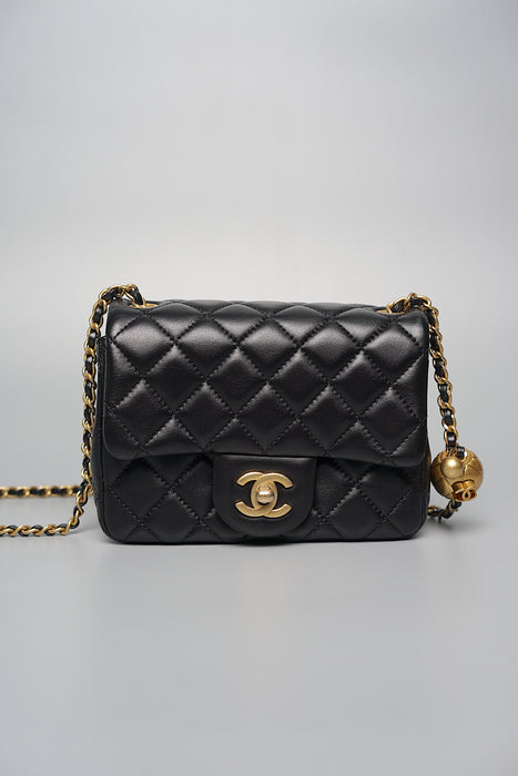 Chanel Pearl Crush Mini Square in Black Ghw