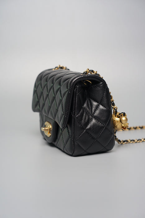 Chanel Pearl Crush Mini Square in Black Ghw