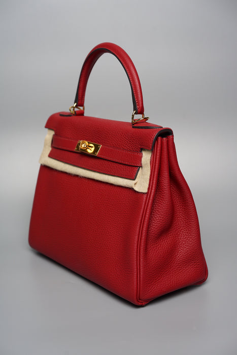 Hermes Kelly 28 Retourne Rouge Grenat Ghw