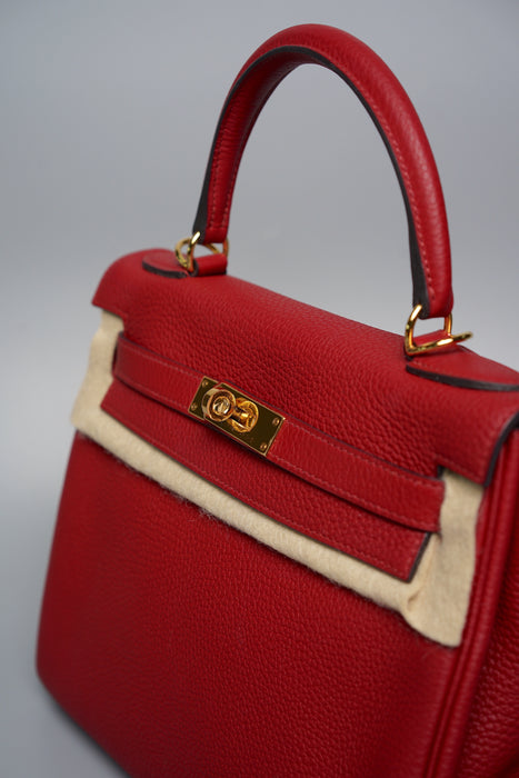 Hermes Kelly 28 Retourne Rouge Grenat Ghw