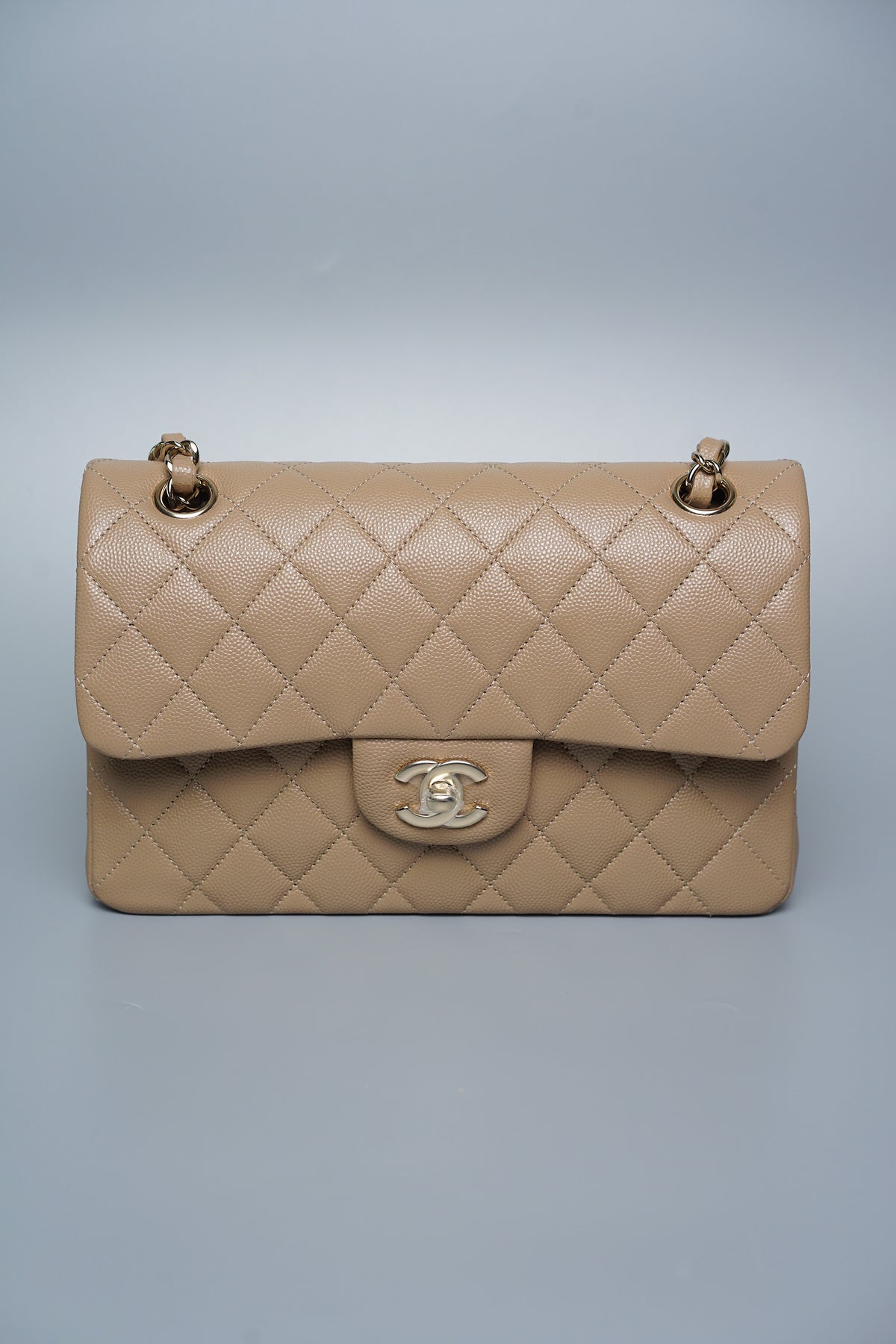 Chanel 22A Small Double Flap in Dark Beige Ghw (Brand New