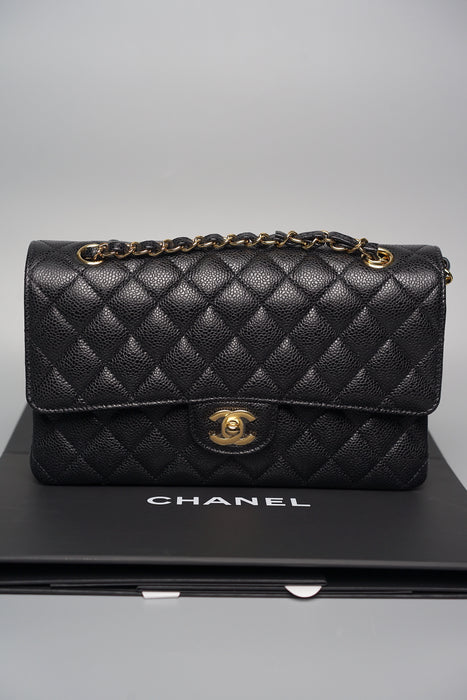 Chanel Medium Double Flap in Black Caviar Ghw (Brand New)