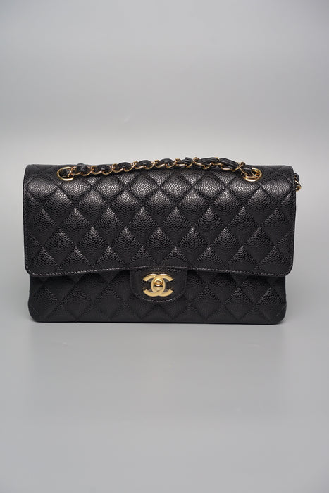 Chanel Medium Double Flap in Black Caviar Ghw (Brand New)