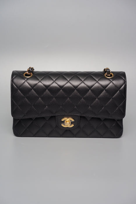 Chanel Medium Double Flap in Black Caviar Ghw (Brand New)