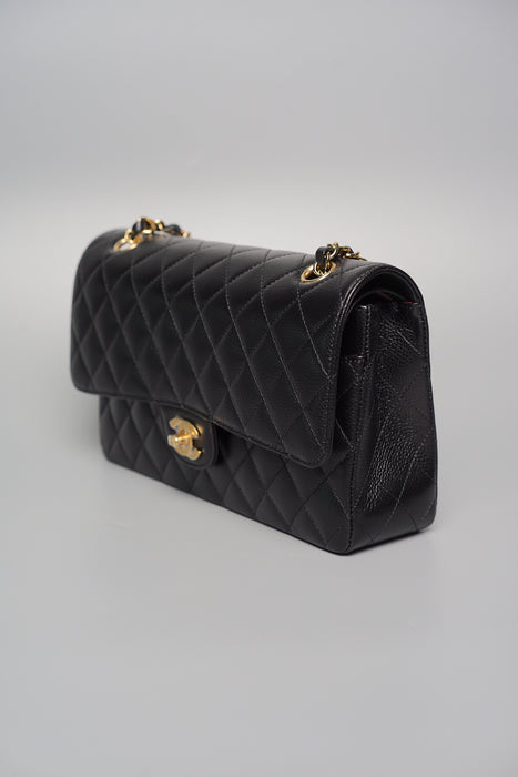 Chanel Medium Double Flap in Black Caviar Ghw (Brand New)