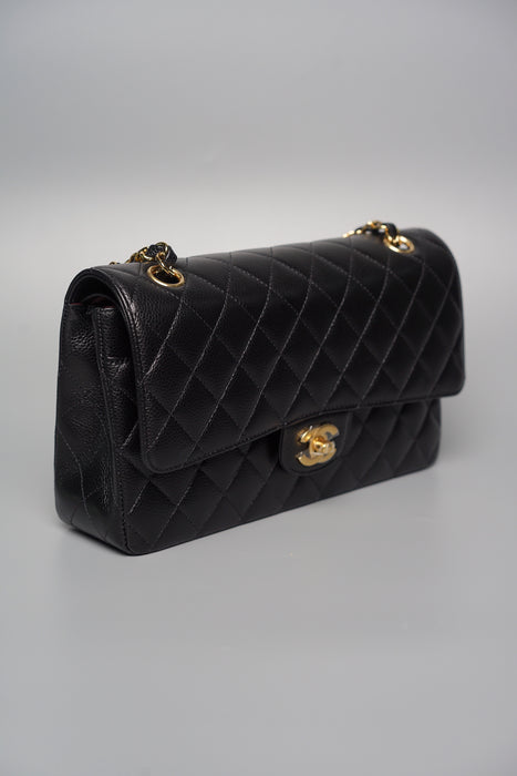 Chanel Medium Double Flap in Black Caviar Ghw (Brand New)