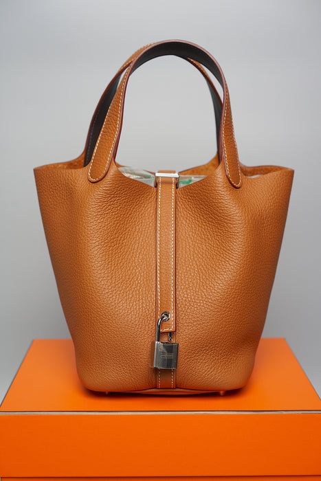 Hermes Picotin 18, Gold with Palladium Hardware, New in Box WA001