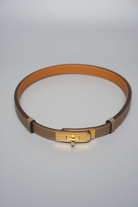 Hermes Kelly 18 Belt Etoupe in Ghw (Brand New)