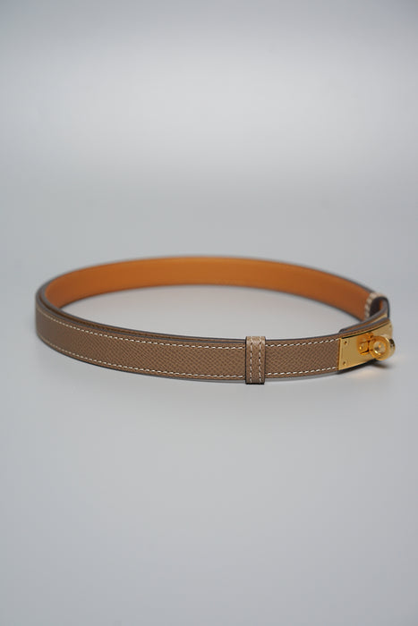 Hermes Kelly 18 Belt Etoupe in Ghw (Brand New)