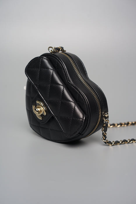 Chanel 22s Small Heart Bag in Black (Brand New)