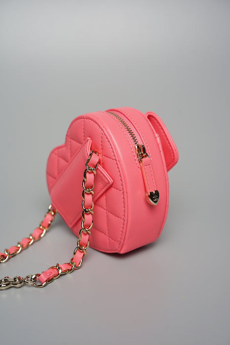 Chanel Heart Belt Bag in Pink Lambskin (Brand New)