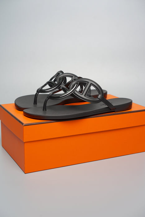 Hermes Egerie Sandals in Black Size 36 (Brand New)