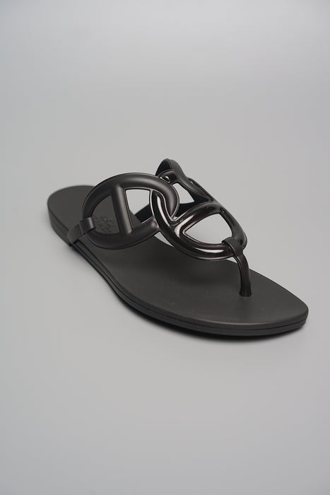 Hermes Egerie Sandals in Black Size 36 (Brand New)