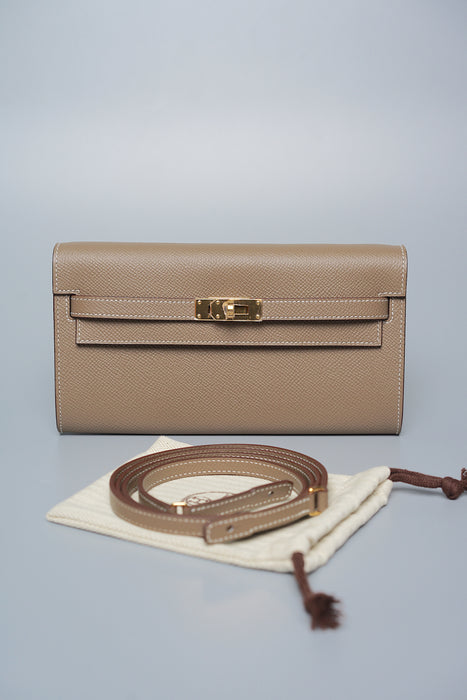 Hermes Kelly To Go in Etoupe Ghw (Brand New)