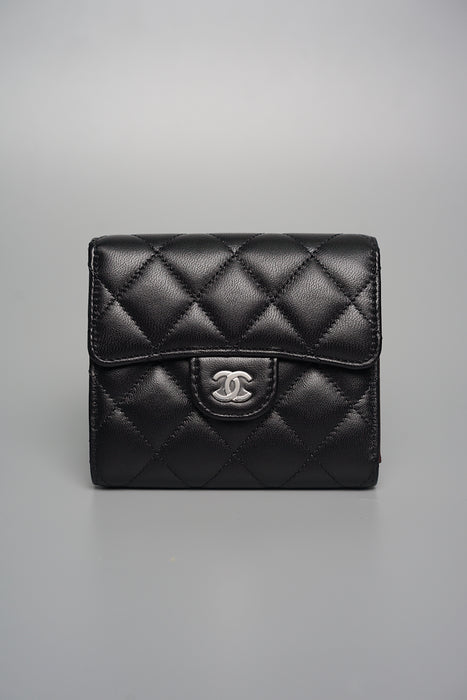 Chanel Compact Flap Wallet in Black Lambskin (Brand New)