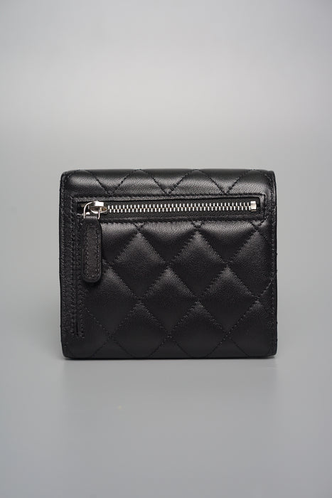 Chanel Compact Flap Wallet in Black Lambskin (Brand New)