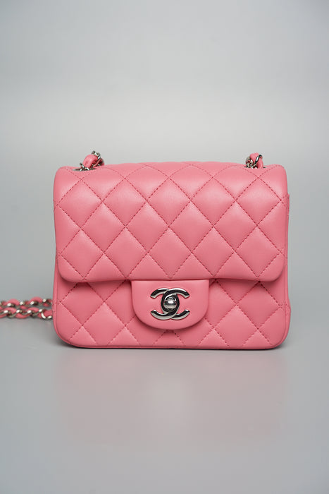 Chanel Mini Square in Pink Lambskin (Brand New)