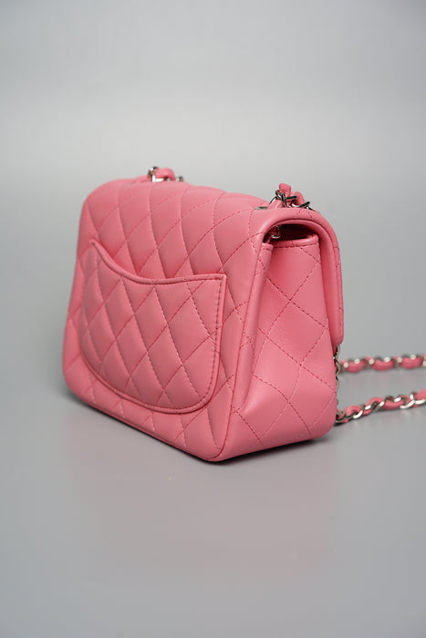 Chanel Mini Square in Pink Lambskin (Brand New)