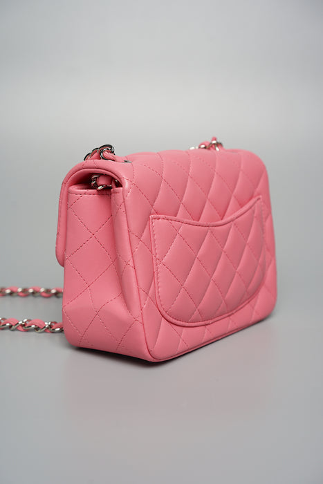 Chanel Mini Square in Pink Lambskin (Brand New)