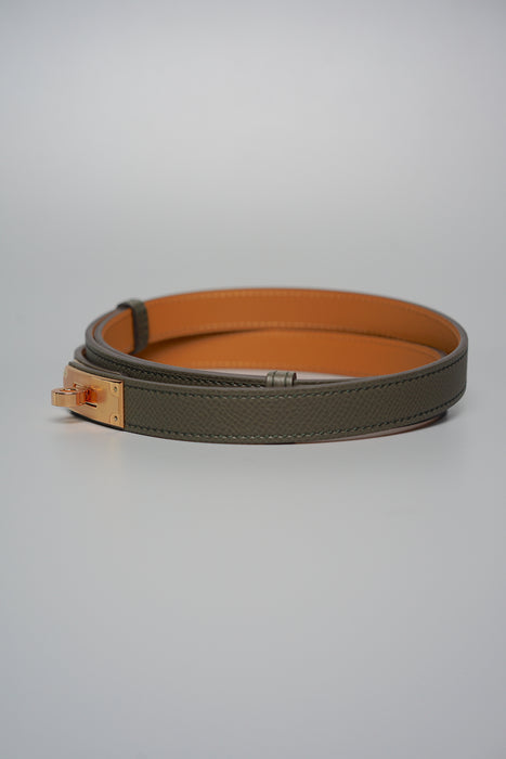 Hermes Kelly 18 Belt in Vert De Gris Rghw (Brand New)