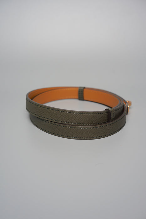 Hermes Kelly 18 Belt in Vert De Gris Rghw (Brand New)