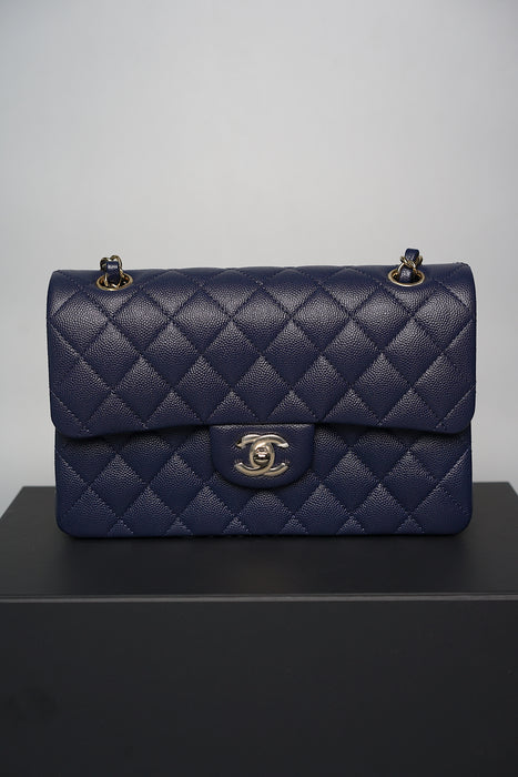 Chanel Small Double Flap in Navy Caviar (Brand New)