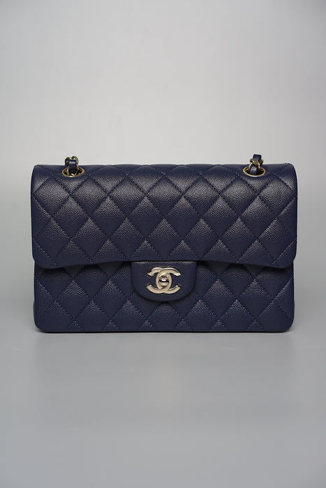 Chanel Small Double Flap in Navy Caviar (Brand New)