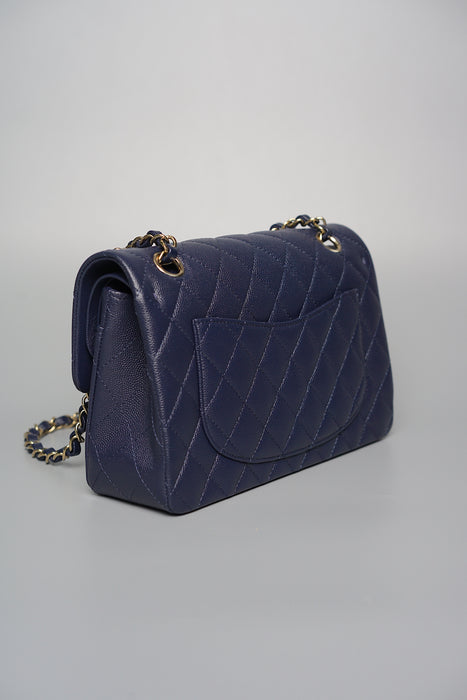 Chanel Small Double Flap in Navy Caviar (Brand New)