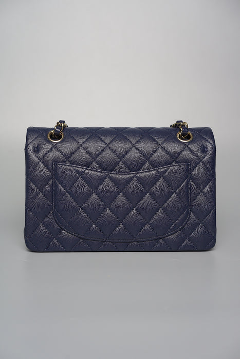 Chanel Small Double Flap in Navy Caviar (Brand New)