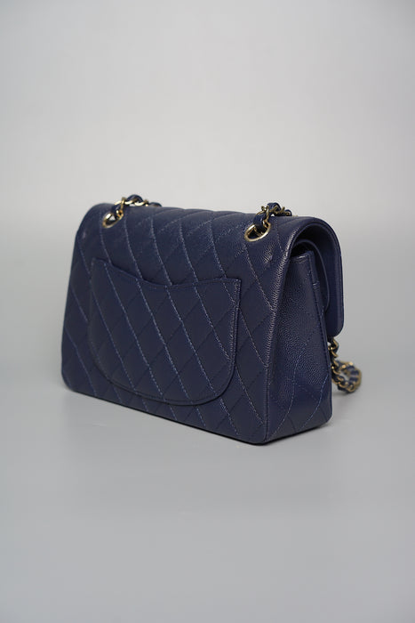 Chanel Small Double Flap in Navy Caviar (Brand New)