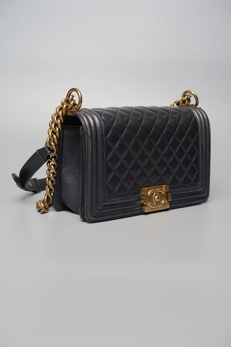 Chanel Boy Medium in Black Lambskin Ghw