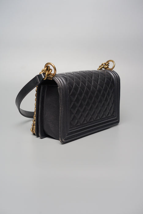 Chanel Boy Medium in Black Lambskin Ghw