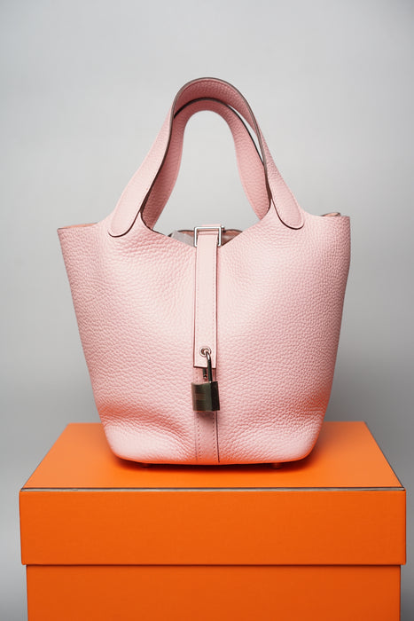 Hermes Picotin 18 in Rose Sakura Phw (Brand New)