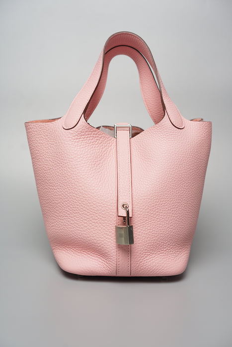 Hermes Picotin 18 in Rose Sakura Phw (Brand New)