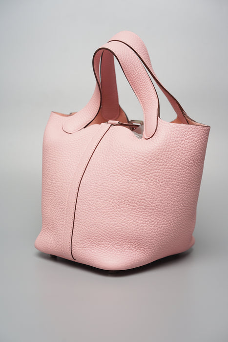 Hermes Picotin 18 in Rose Sakura Phw (Brand New)