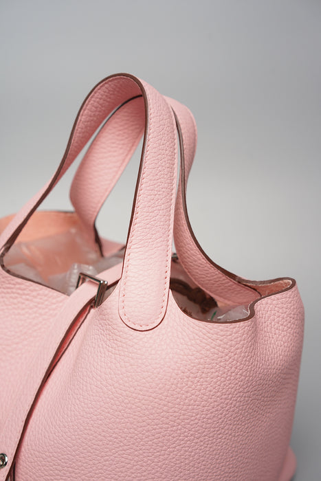 Hermes Picotin 18 in Rose Sakura Phw (Brand New)