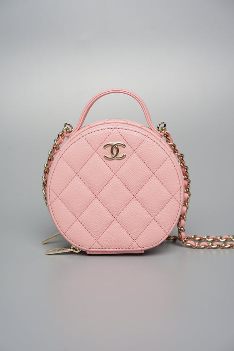 Chanel Round Vanity in Pink Caviar (Brand New)