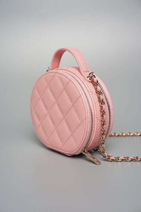 Chanel Round Vanity in Pink Caviar (Brand New)