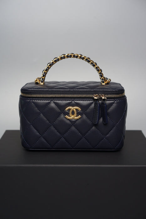 Chanel Vanity with Top Chain Handle in Midnight (Brand New)