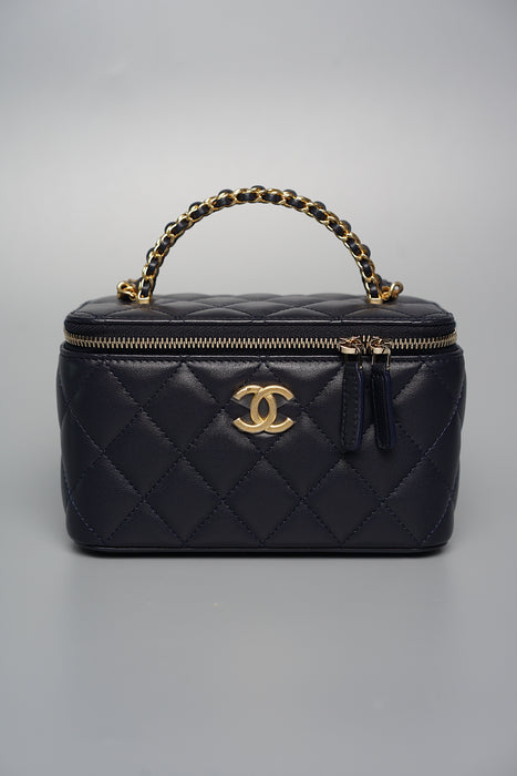 Chanel Vanity with Top Chain Handle in Midnight (Brand New)