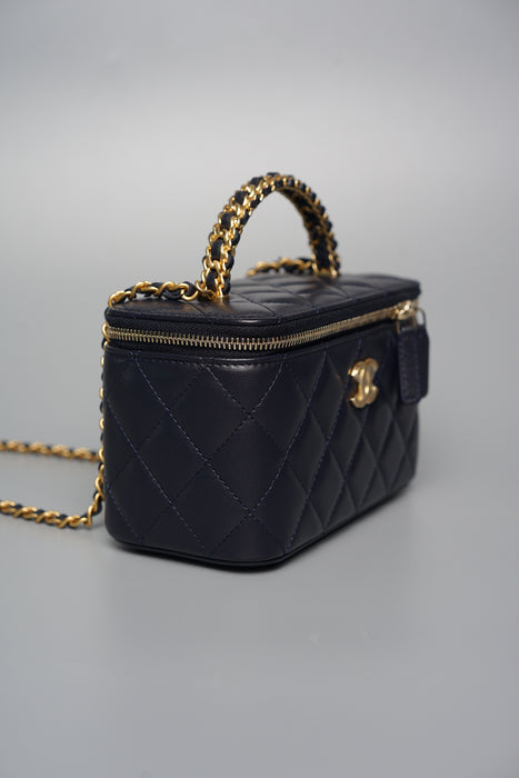 Chanel Vanity with Top Chain Handle in Midnight (Brand New)