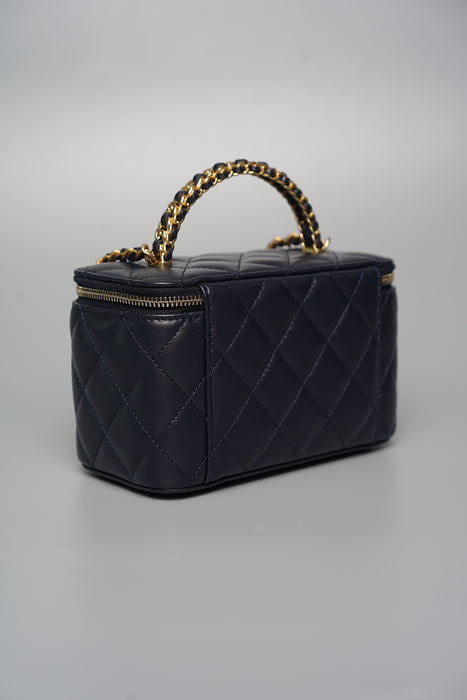 Chanel Vanity with Top Chain Handle in Midnight (Brand New)