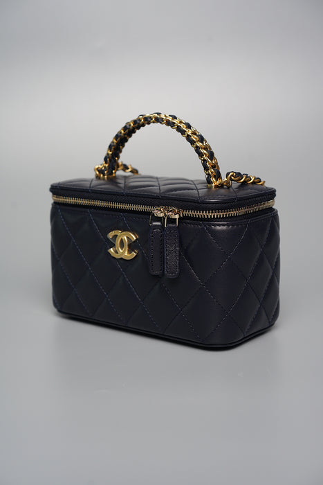 Chanel Vanity with Top Chain Handle in Midnight (Brand New)